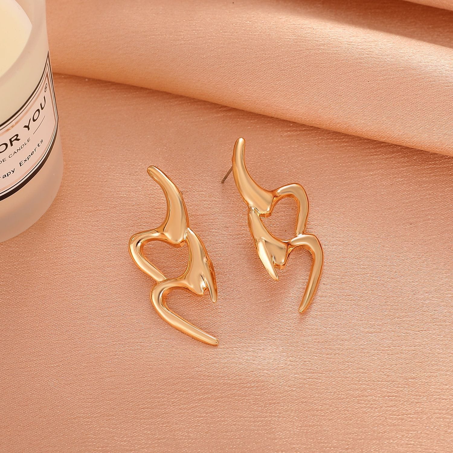 Stainless Steel Earrings for women Zig Zag Style18 K gold platedAnti tarnish and Anti Allergic