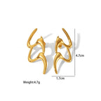 Stainless Steel Earrings for women Zig Zag Style18 K gold platedAnti tarnish and Anti Allergic