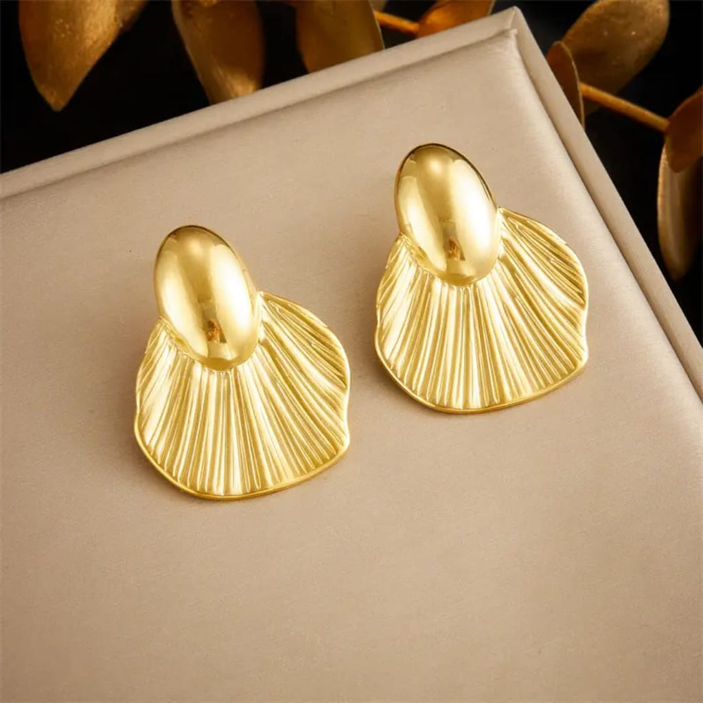 Stainless steel earrings for women Anti tarnish and Anti Allergic 18 k gold plated