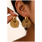 Stainless steel earrings for women Anti tarnish and Anti Allergic 18 k gold plated