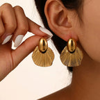 Stainless steel earrings for women Anti tarnish and Anti Allergic 18 k gold plated