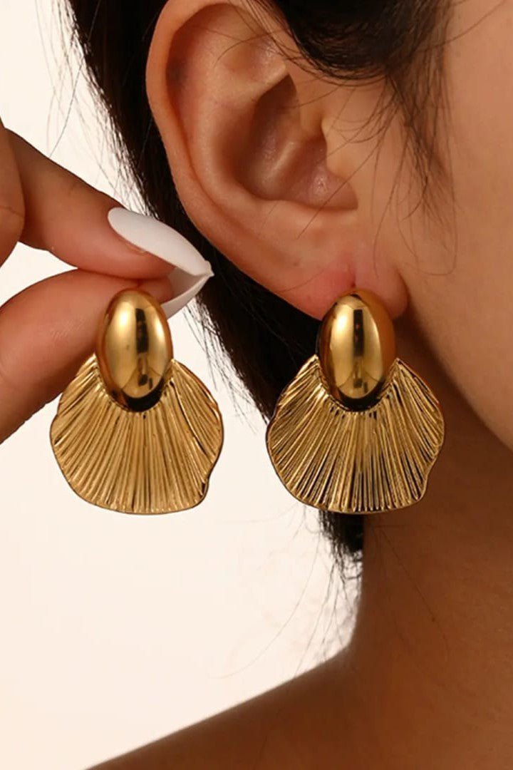 Stainless steel earrings for women Anti tarnish and Anti Allergic 18 k gold plated