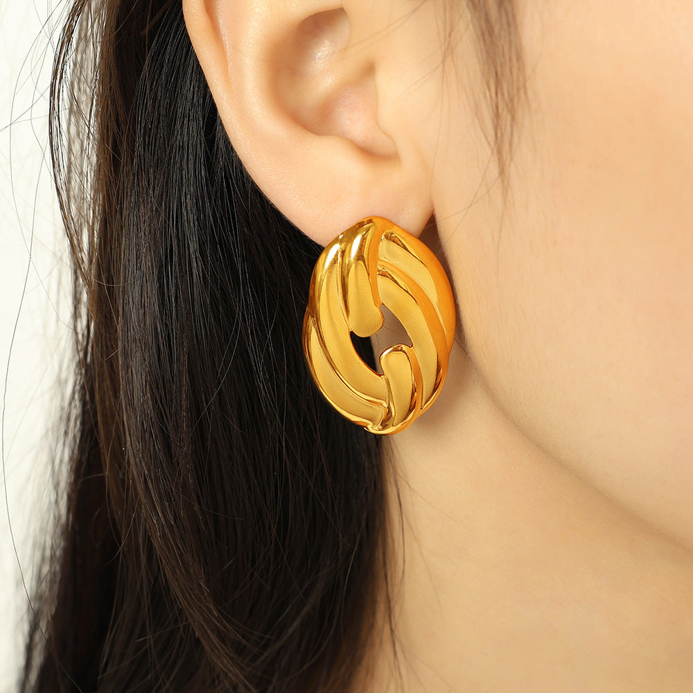 Stainless steel jewellery Earrings 18 k gold plated Anti tarnish and Anti Allergic Superior Quality