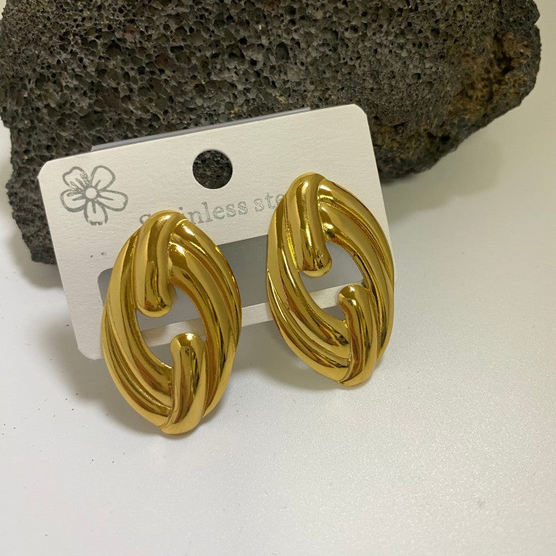 Stainless steel jewellery Earrings 18 k gold plated Anti tarnish and Anti Allergic Superior Quality