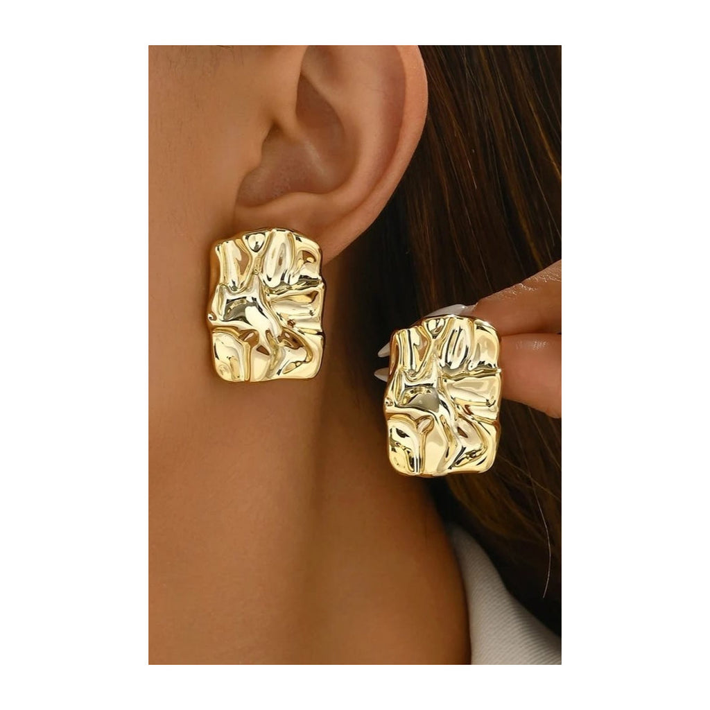 Irregular shape Anti tarnish, Stainless steel Earrings Colour:- GoldAnti Allergic 18 k Gold plating