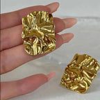 Irregular shape Anti tarnish, Stainless steel Earrings Colour:- GoldAnti Allergic 18 k Gold plating