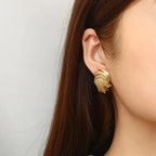 Stainless steel earrings , trending design Colour:- GoldAnti tarnish and Anti allergic 18 k gold plating Superior quality jewellery