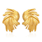 Stainless steel earrings , trending design Colour:- GoldAnti tarnish and Anti allergic 18 k gold plating Superior quality jewellery