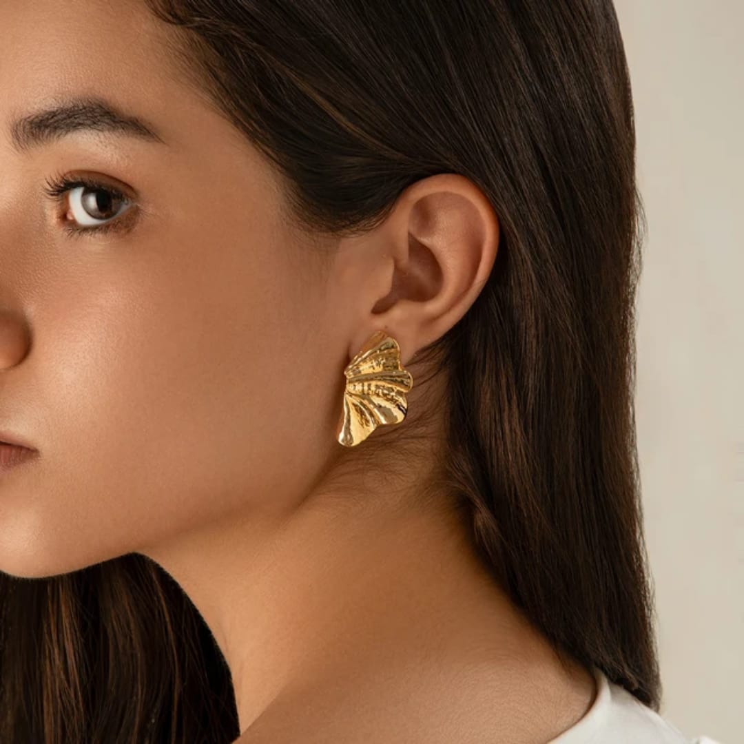 Stainless steel butterfly earrings 18 k gold plated Anti tarnish and Anti Allergic Superior Quality products