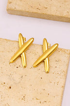 Stainless steel X shape Earrings Anti tarnish and Anti Allergic 18 k gold plated Superior Quality products