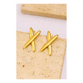 Stainless steel X shape Earrings Anti tarnish and Anti Allergic 18 k gold plated Superior Quality products