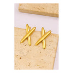 Stainless steel X shape Earrings Anti tarnish and Anti Allergic 18 k gold plated Superior Quality products