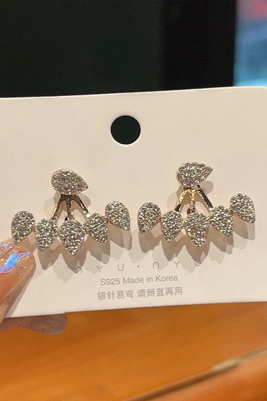 Zircon and Stone drop Earrings Material :- Rhinestones and AlloyColor :- Gold