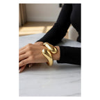 Hot selling women bracelet design Anti tarnish and Anti Allergic Material:- CCB Colour:- Gold