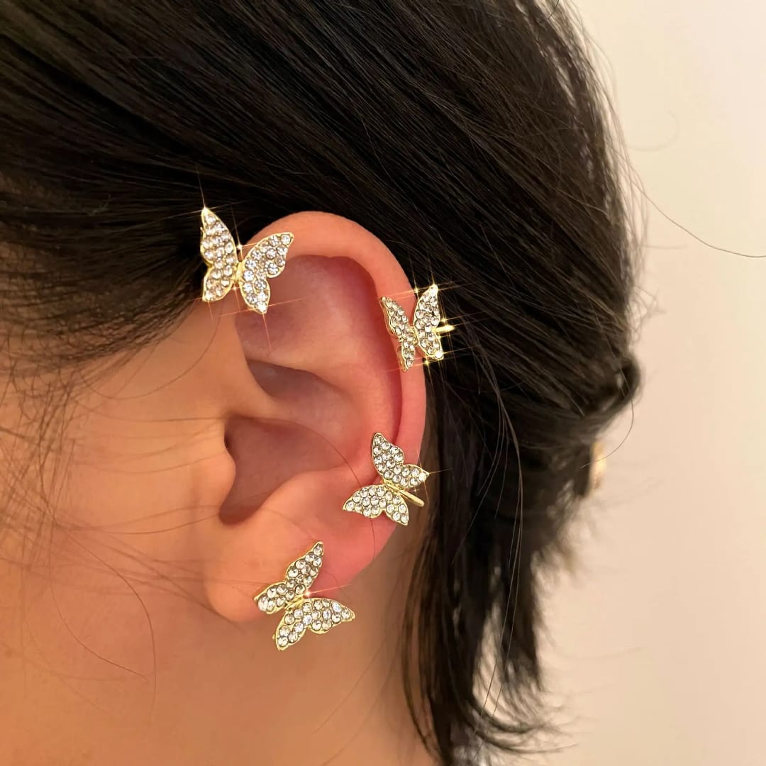 Butterfly Earcuffs for girls 1 piece = 85 rs Anti tarnish and Anti Allergic Colour:- Gold Superior Quality products