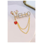 Hot selling hello style brooch Unisex style Material:- Alloy copper Anti tarnish and Anti Allergic
