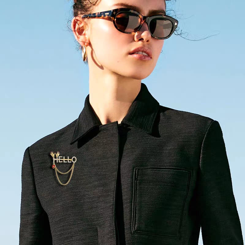 Hot selling hello style brooch Unisex style Material:- Alloy copper Anti tarnish and Anti Allergic