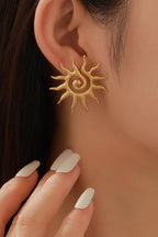 Stainless steel Earrings, sun shape Anti tarnish and Anti allergic 18 k gold plated Superior Quality