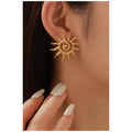Stainless steel Earrings, sun shape Anti tarnish and Anti allergic 18 k gold plated Superior Quality