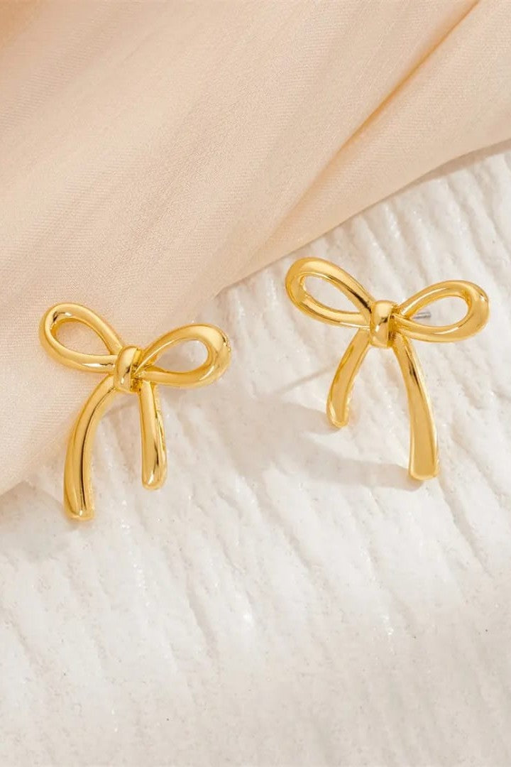 Stainless steel bow shape Earrings Anti tarnish and Anti Allergic 18 k gold plated Superior quality products