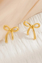 Stainless steel bow shape Earrings Anti tarnish and Anti Allergic 18 k gold plated Superior quality products