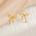 Stainless steel bow shape Earrings Anti tarnish and Anti Allergic 18 k gold plated Superior quality products