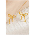 Stainless steel bow shape Earrings Anti tarnish and Anti Allergic 18 k gold plated Superior quality products