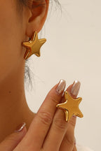 Stainless steel star shaped Earrings Big size, Anti tarnish and Anti Allergic