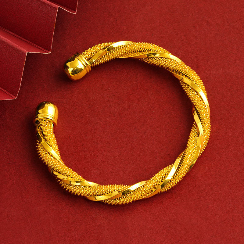 Pack of 2 bangles Weeding style Gold colour Anti Tarnish and Anti allergic Material:- Stainless steel and copper