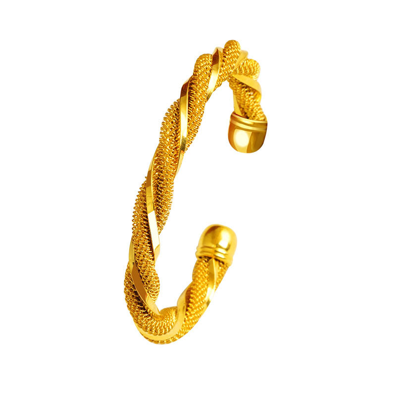 Pack of 2 bangles Weeding style Gold colour Anti Tarnish and Anti allergic Material:- Stainless steel and copper