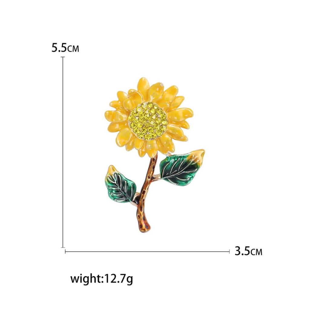 Sunflower shaped Brooch Unisex style Material:- Alloy copper Anti tarnish and Anti Allergic