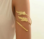 Armlets for women, double leaf shaped Anti tarnish and Anti Allergic Material:- Alloy copper