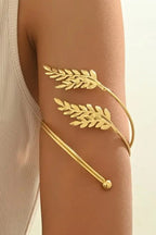 Armlets for women, double leaf shaped Anti tarnish and Anti Allergic Material:- Alloy copper