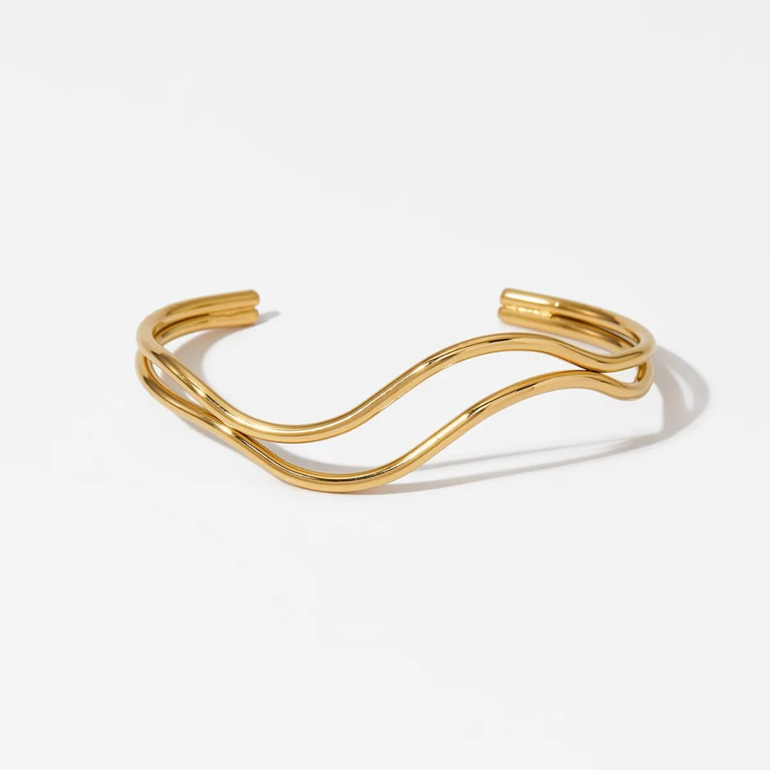 Stainless steel bracelet for women Irregular shape hot selling Anti Tarnish and Anti allergic material 18 k gold plated with titanium material