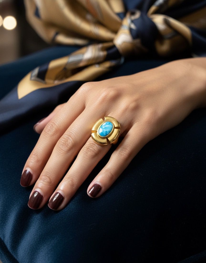 Statement finger rings for women Material:- Stainless steel Colour:- GoldAnti tarnish and Anti Allergic Superior Quality products