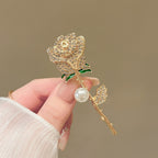 Flower shape brooch Unisex style Colour:- White & gold Anti tarnish and Anti Allergic Superior Quality and big size