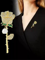 Flower shape brooch Unisex style Colour:- White & gold Anti tarnish and Anti Allergic Superior Quality and big size