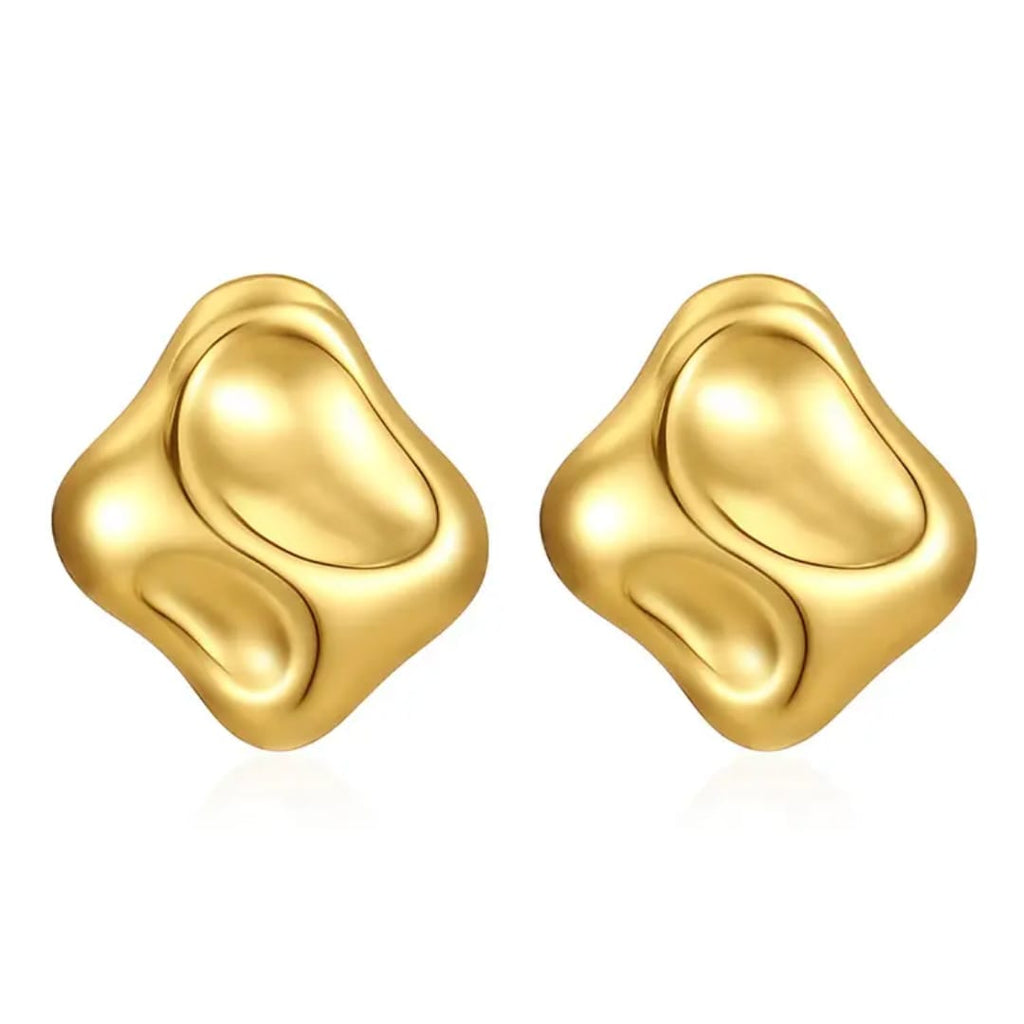 Stainless steel Earrings for women 18 k gold plated Anti tarnish and anti Allergic