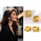 Stainless steel Earrings for women 18 k gold plated Anti tarnish and anti Allergic