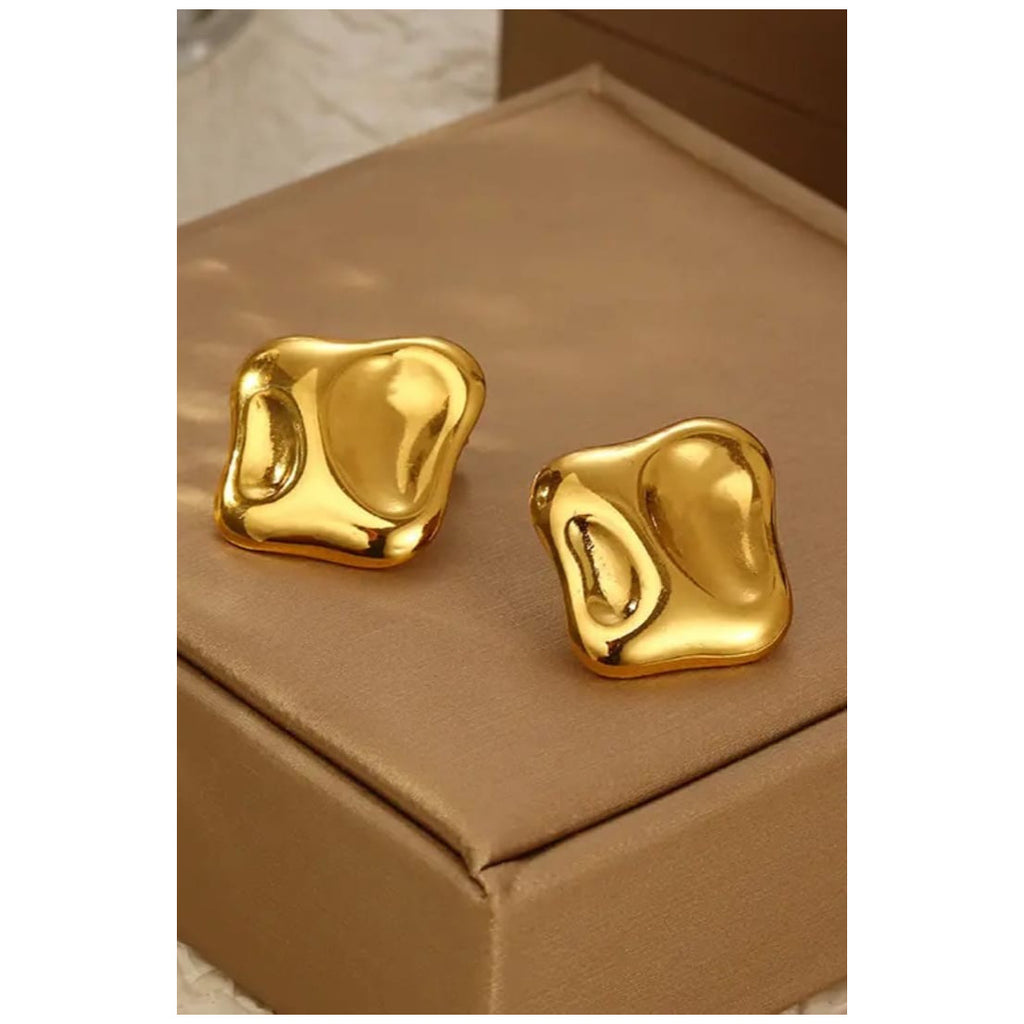 Stainless steel Earrings for women 18 k gold plated Anti tarnish and anti Allergic