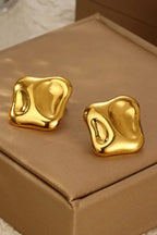 Stainless steel Earrings for women 18 k gold plated Anti tarnish and anti Allergic