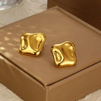 Stainless steel Earrings for women 18 k gold plated Anti tarnish and anti Allergic