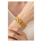 Stainless steel bracelet for women Hot selling designsAnti Tarnish and Anti allergic material 18 k gold plated with titanium material