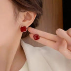 Women's hot selling ear studs Colour:- Red wine Anti tarnish and Anti Allergic Superior Quality products