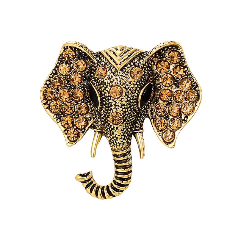 Elephant shape traditional brooch Unisex style Anti tarnish and Anti Allergic