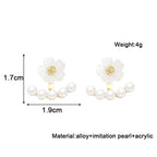 Pearl And Flower earringsExclusive launch designAnti tarnish materialMaterial:- Pearl  + Acrylic+ Alloy