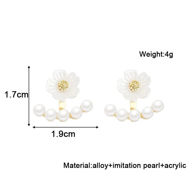 Pearl And Flower earringsExclusive launch designAnti tarnish materialMaterial:- Pearl  + Acrylic+ Alloy