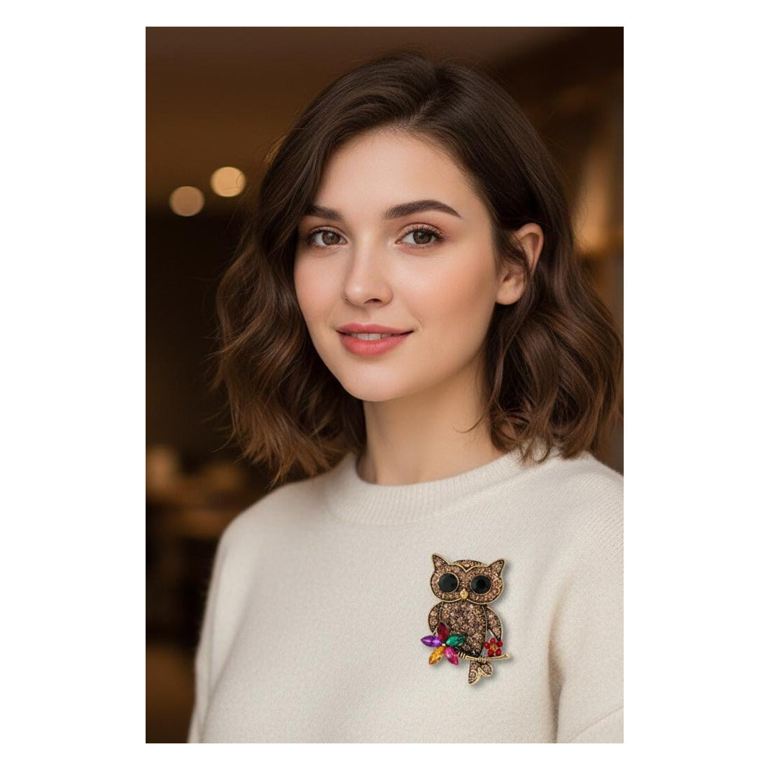 Owl shaped brooch Hot selling and trendy Unisex style for men and women Material:- Alloy copper Anti tarnish and Anti Allergic
