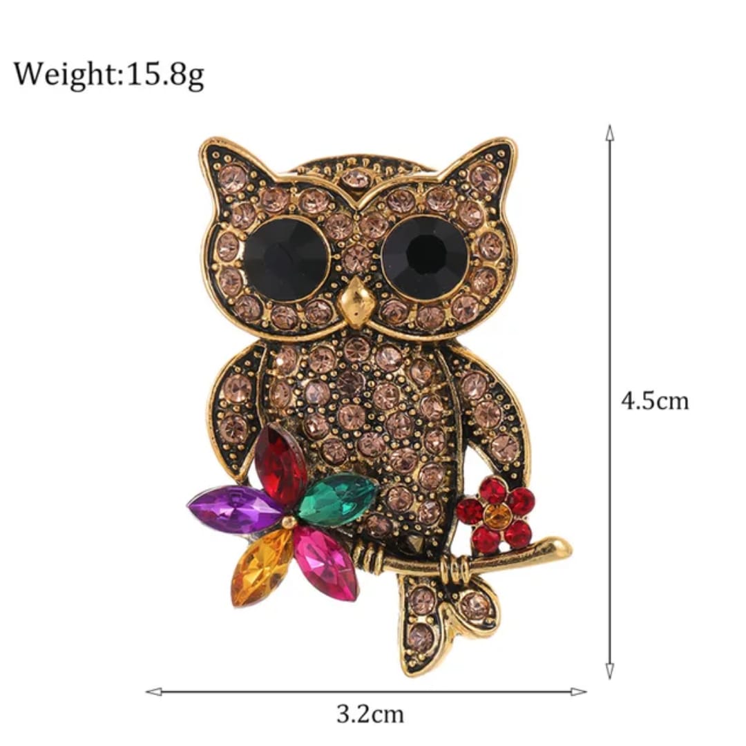 Owl shaped brooch Hot selling and trendy Unisex style for men and women Material:- Alloy copper Anti tarnish and Anti Allergic