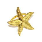 Stainless steel statement rings Starfish shaped Material:- Stainless steel with 18 k gold plated Anti tarnish and Anti Allergic Superior Quality products